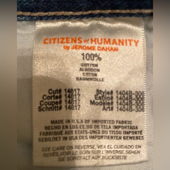 Citizens Of Humanity Daisy Relaxed Tapered Leg Jeans Medium Wash Size 28 EUC - Picture 9 of 9